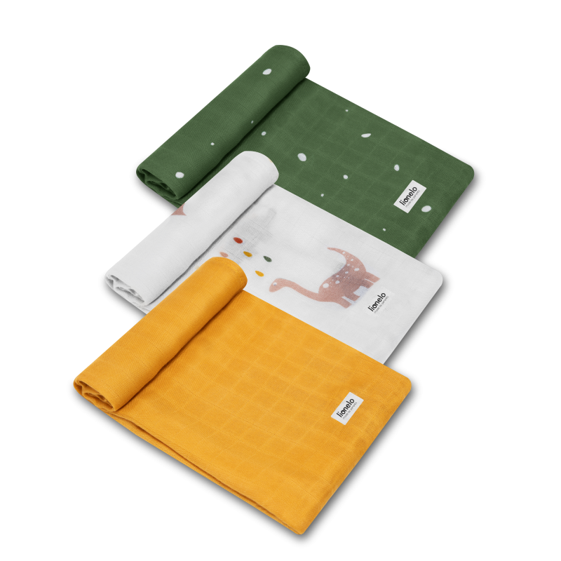 Lionelo Bamboo Set Dino - Набір дитячих пелюшок