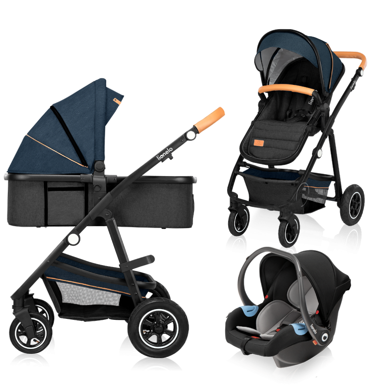 Lionelo Amber 3 в 1 Blue Navy - Багатофункціональна коляска з сидінням