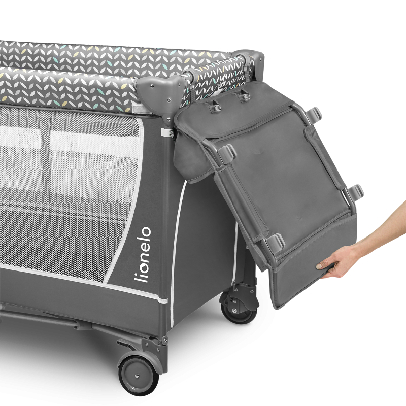 Lionelo Flower Grey Scandi - Дитяче ліжко-манеж