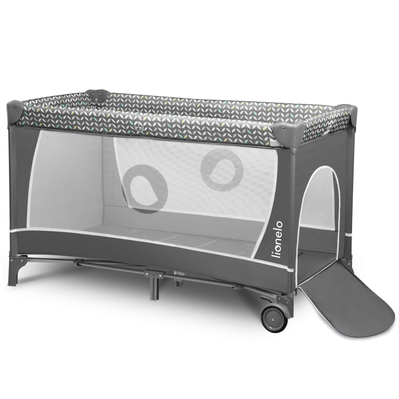 Lionelo Flower Grey Scandi - Дитяче ліжко-манеж