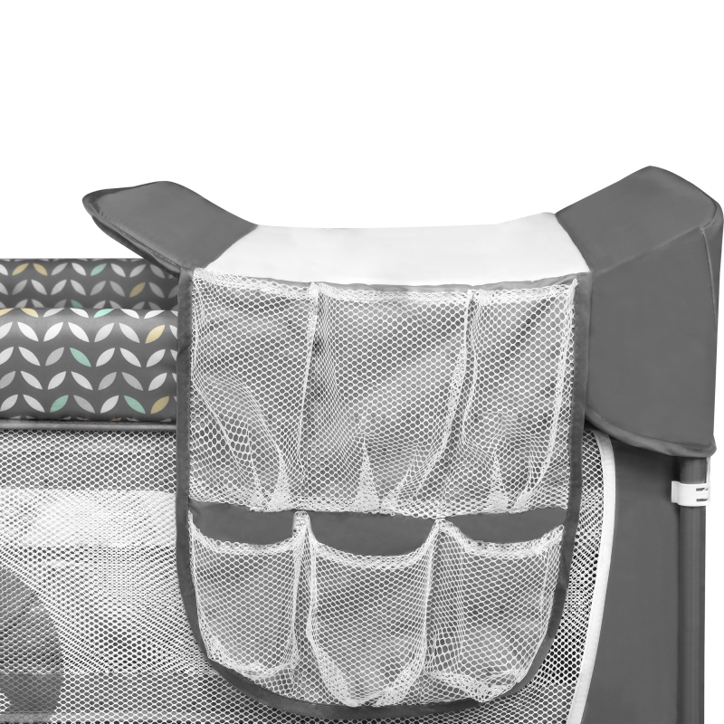 Lionelo Flower Grey Scandi - Дитяче ліжко-манеж