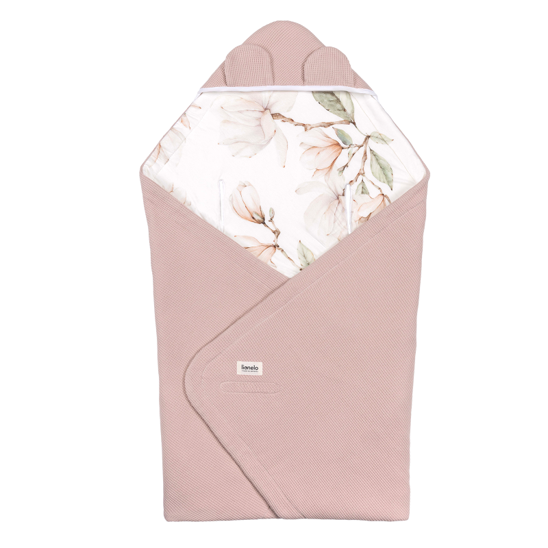 Lionelo Travel Swaddle Blanket Beige Magnolia - Бамбукова ковдра