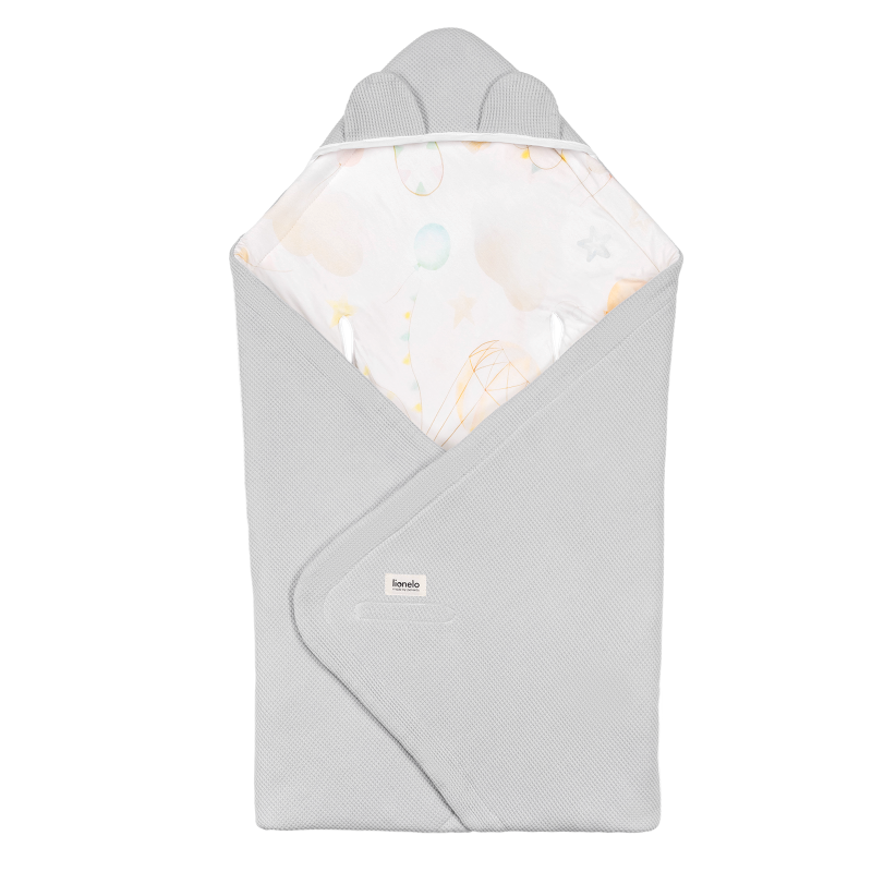 Lionelo Travel Swaddle Blanket Grey Balloon - Бамбукова ковдра