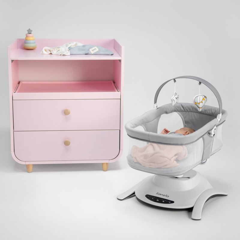 Набір Lionelo Bella Set Grey Concrete - ліжко-гойдалка 2 в 1