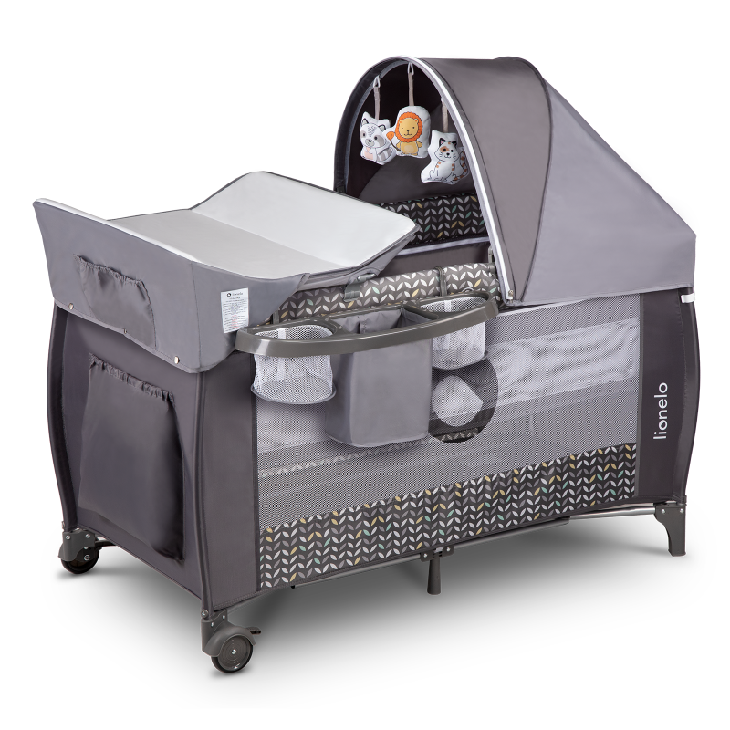 Lionelo Sven Plus Grey Scandi - Дорожнє ліжечко