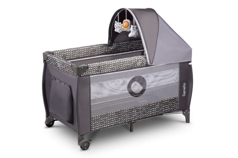 Lionelo Sven Plus Grey Scandi - Дорожнє ліжечко