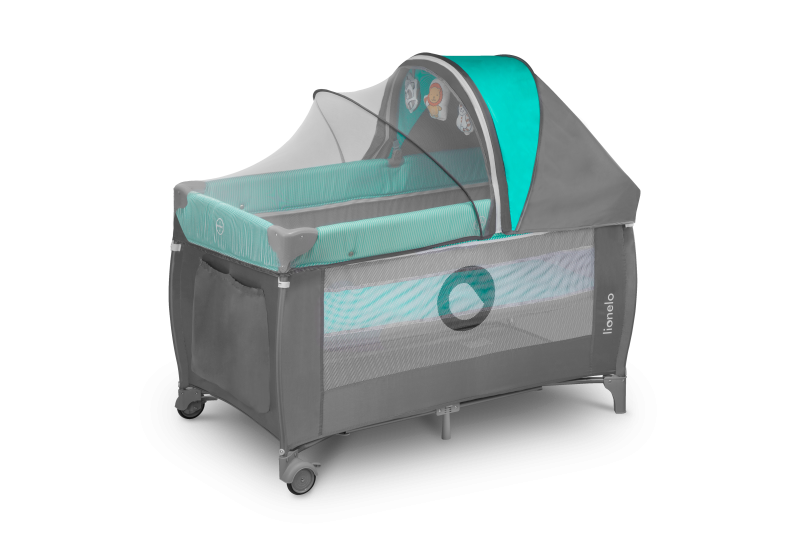 Lionelo Sven Plus Turquoise/Grey - Дорожнє ліжечко