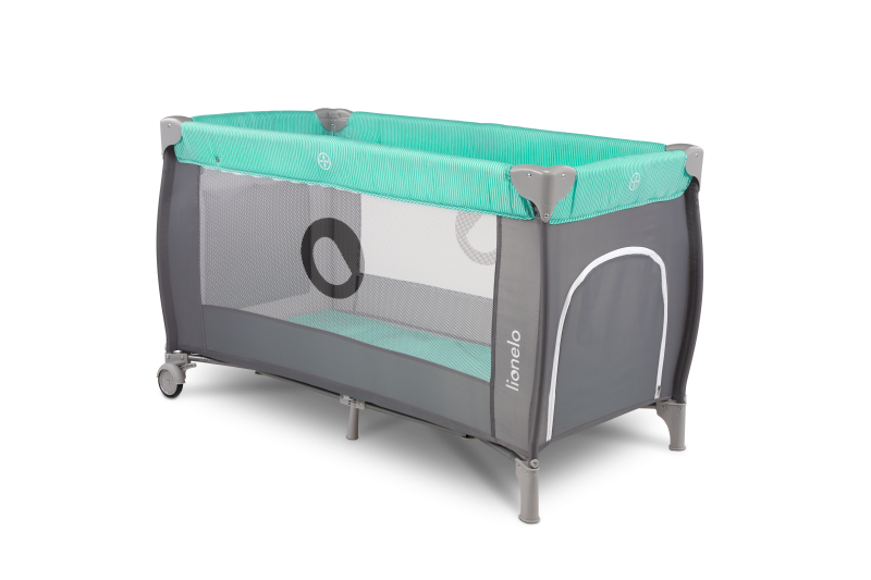 Lionelo Sven Plus Turquoise/Grey - Дорожнє ліжечко