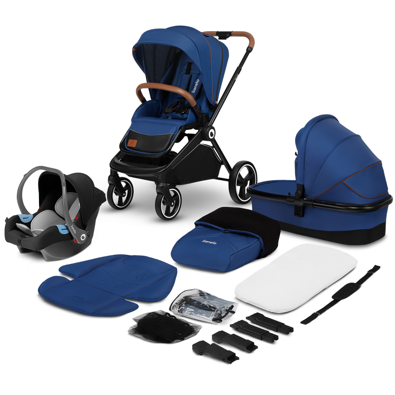 Lionelo Mika 3 в 1 Blue Navy - Багатофункціональна коляска з сидінням