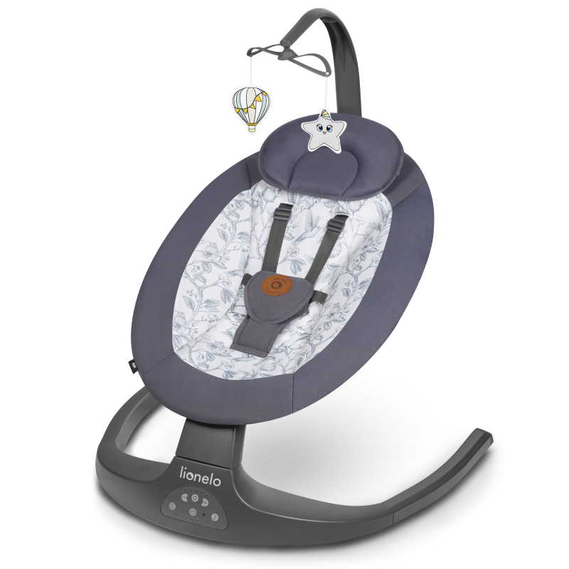 Lionelo Ralf Grey White - Крісло-гойдалка