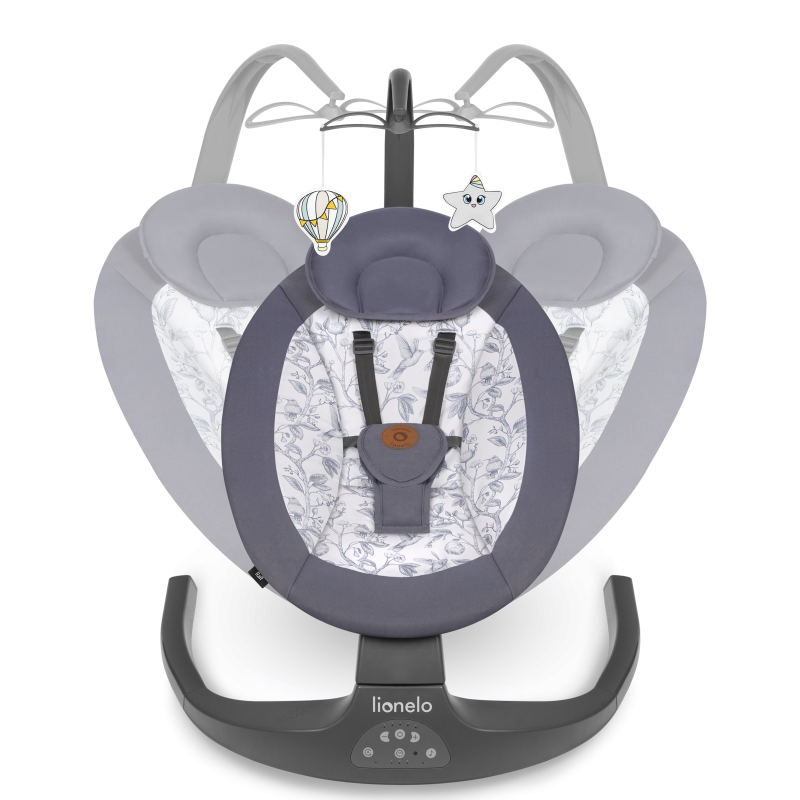 Lionelo Ralf Grey White - Крісло-гойдалка