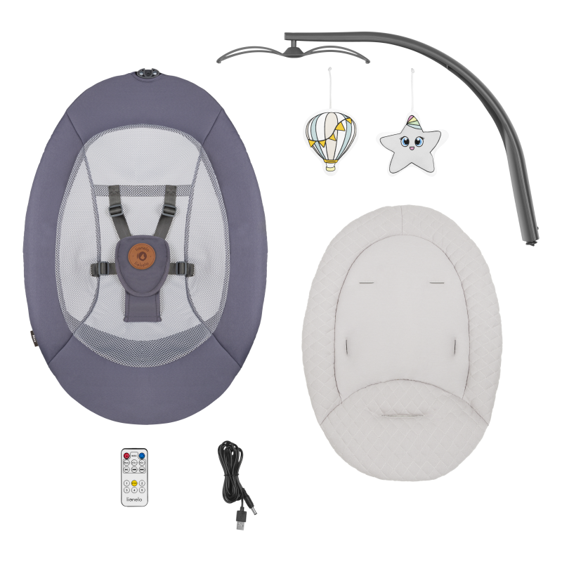 Lionelo Ralf Grey Graphite - Крісло-гойдалка