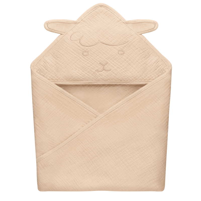 Lionelo Muslin Hooded Towel Beige Sand - Рушник