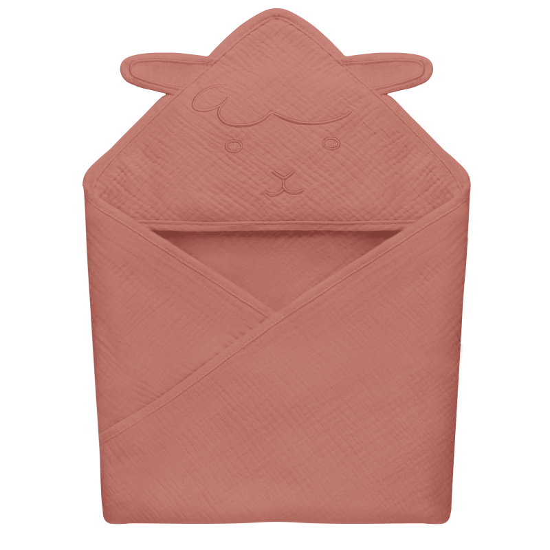 Lionelo Muslin Hooded Towel Red Coral - Рушник