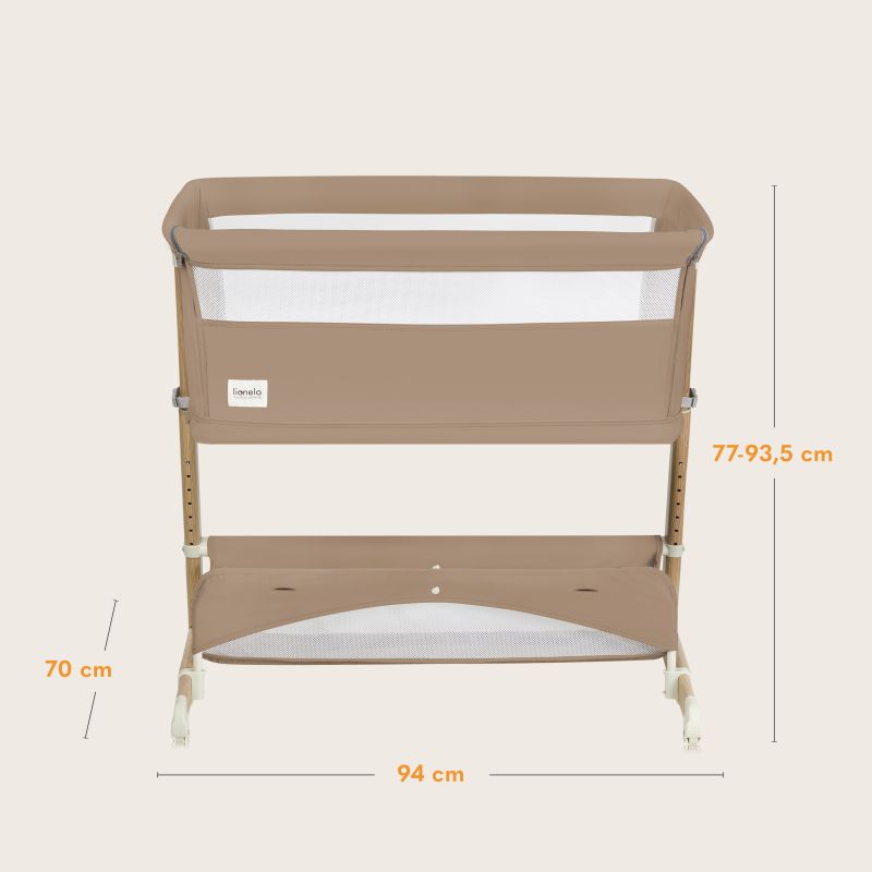 Lionelo Thomi Plus Beige Carmel - Приставне ліжечко
