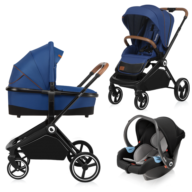 Lionelo Mika 3 в 1 Blue Navy - Багатофункціональна коляска з сидінням
