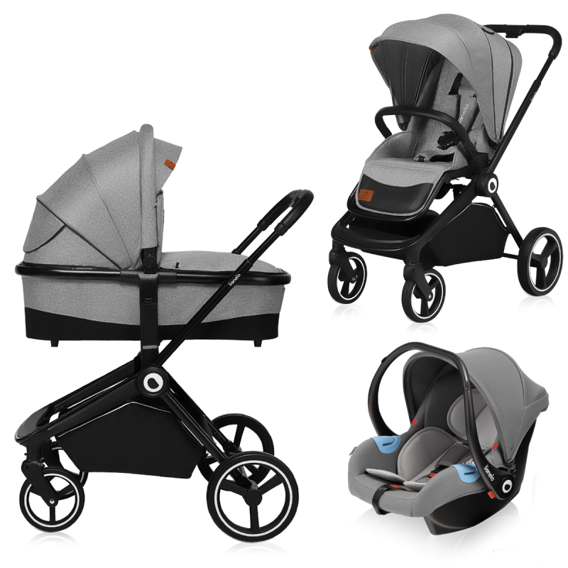 Lionelo Mika 3 в 1 Grey Stone - Багатофункціональна коляска з сидінням