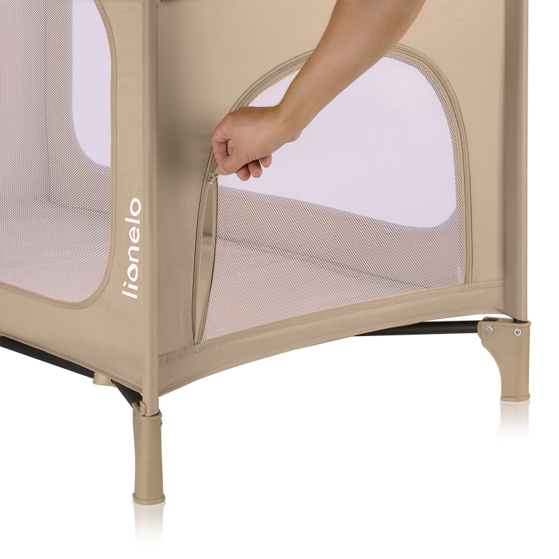 Lionelo Jasmin Easy Fold Beige Sand - Дитяче ліжечко 2 в 1