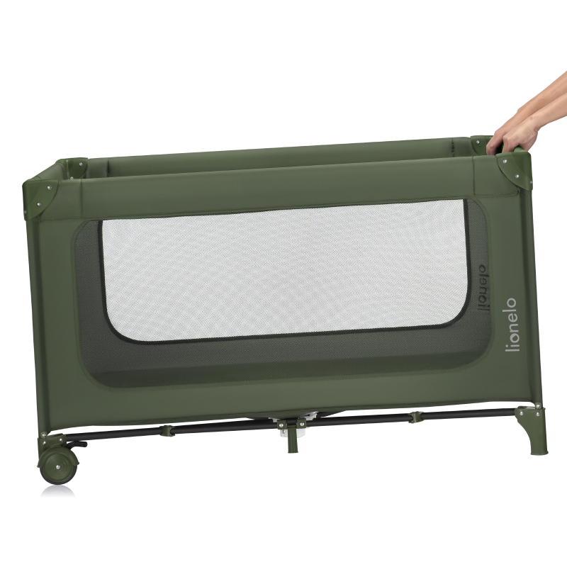 Lionelo Jasmin Easy Fold Green Olive - Дитяче ліжечко 2 в 1