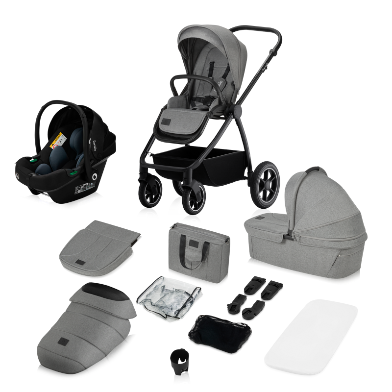 Lionelo Meril 3 в 1 Grey Stone - Багатофункціональна коляска