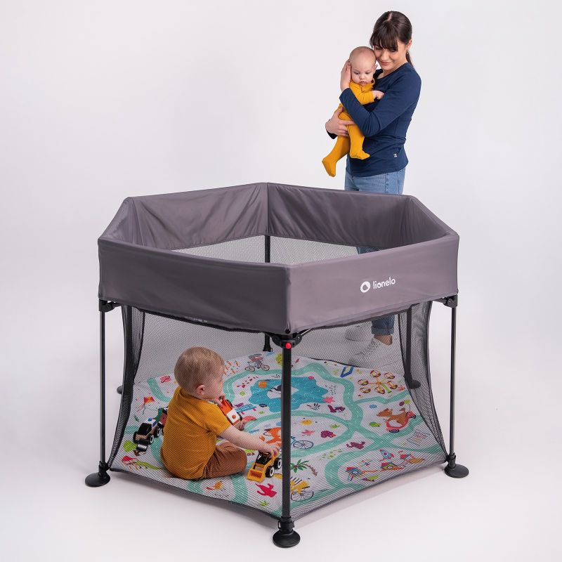 Lionelo Roel Plus Grey Multicolor - Дитячий манеж