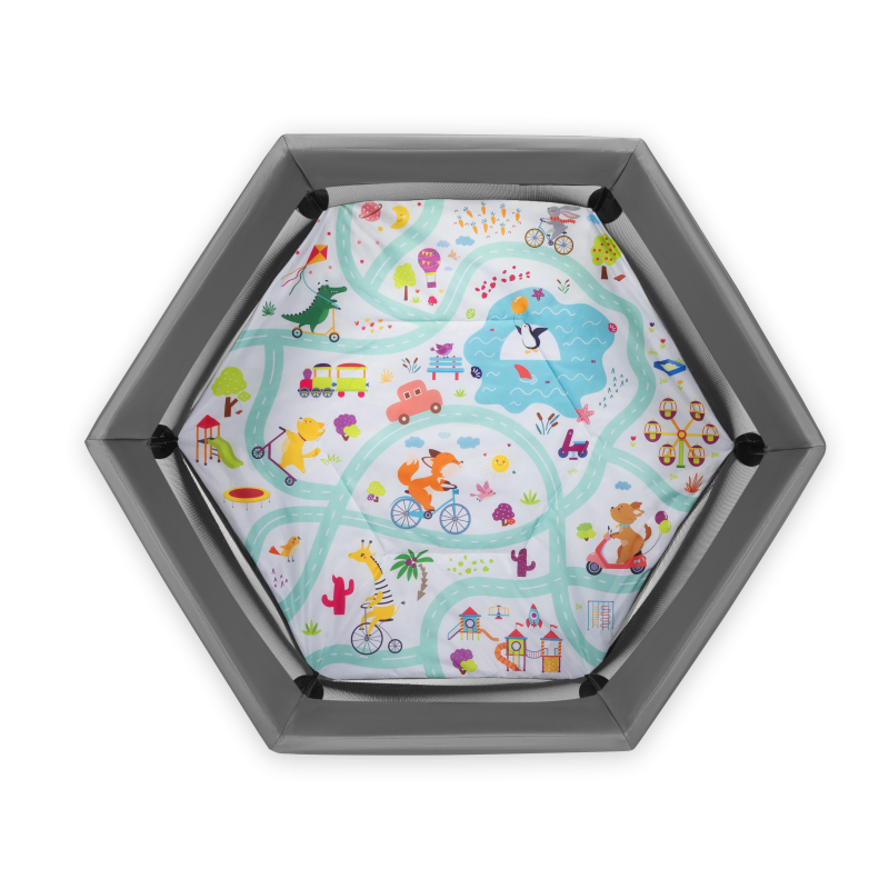 Lionelo Roel Plus Grey Multicolor - Дитячий манеж