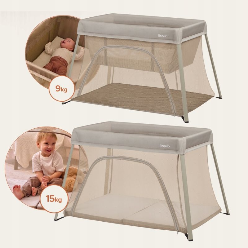 Lionelo Alice Beige Olive - дитячий манеж