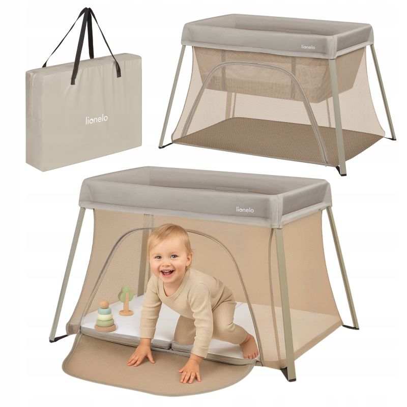 Lionelo Alice Beige Olive - дитячий манеж