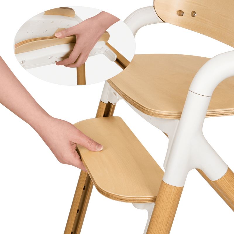 Lionelo Celia White Natural Wood - багатофункціональний дерев’яний стільчик 3 в 1