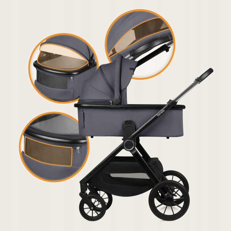 Lionelo Layla 2 в 1 Grey Stone - Багатофункціональна коляска з сидінням