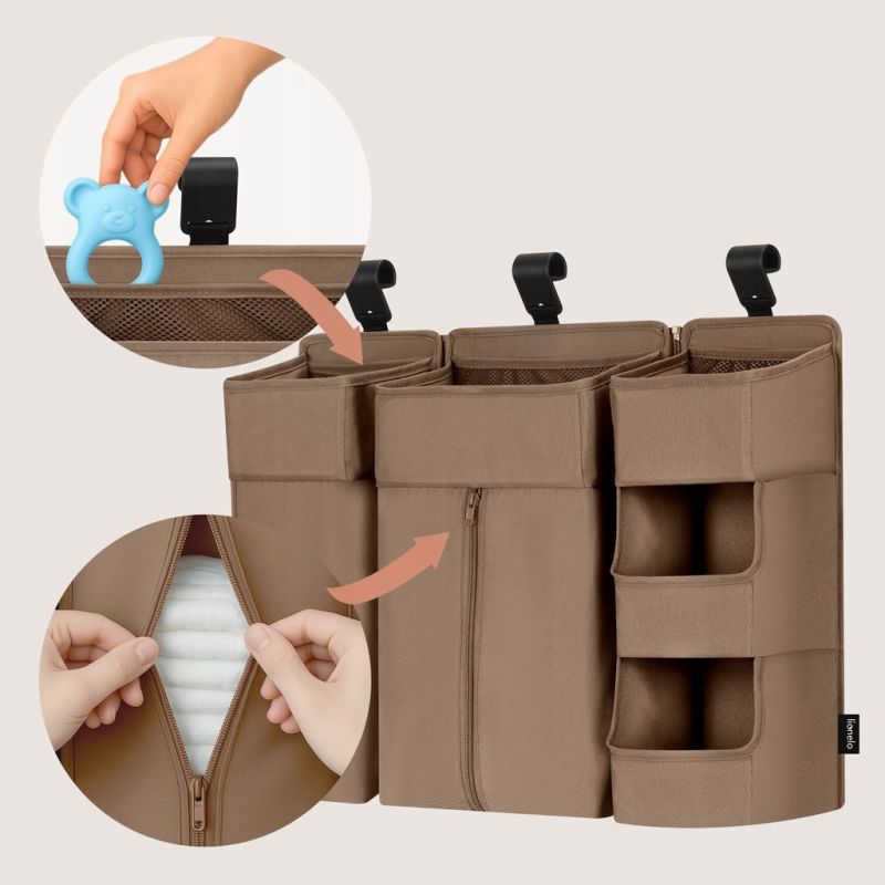 Lionelo Sidepocket Large Beige - Органайзер для ліжечка