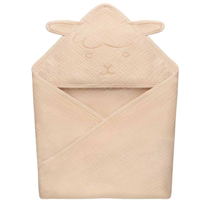 Lionelo Muslin Hooded Towel Beige Sand - Рушник