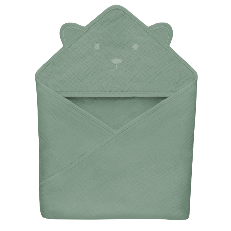 Lionelo Muslin Hooded Towel Green Forest - Рушник