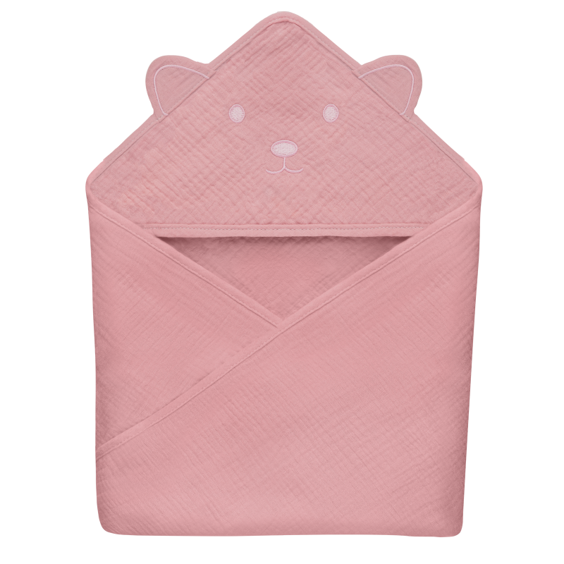 Lionelo Muslin Hooded Towel Pink Baby - Рушник