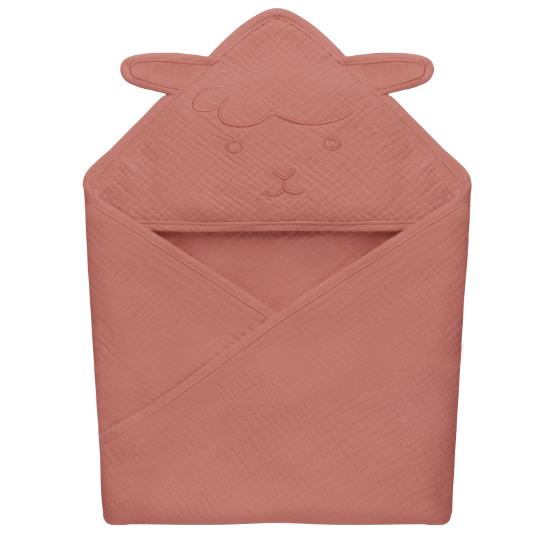 Lionelo Muslin Hooded Towel Red Coral - Рушник