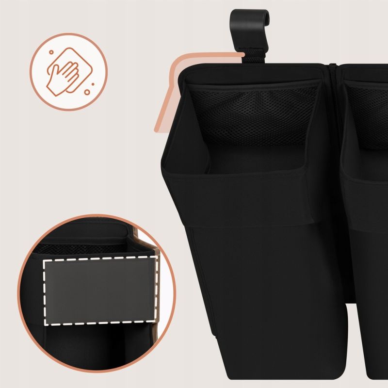 Lionelo Sidepocket Large Black - Органайзер для ліжечка