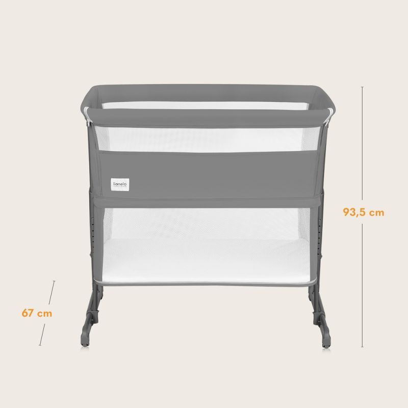 Lionelo Thomi Plus Grey Concrete - Приставне ліжечко