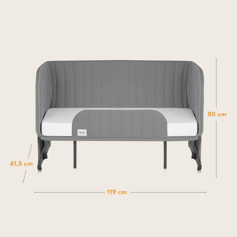 Lionelo Thomi Plus Grey Concrete - Приставне ліжечко