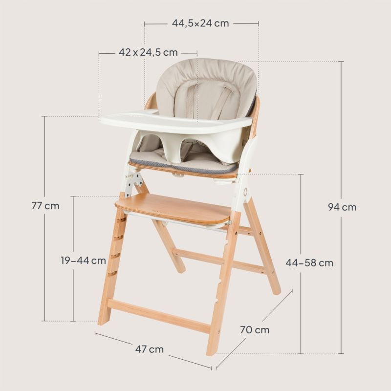 Lionelo Megan White Wood - Стільчик для годування