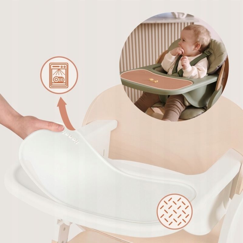 Lionelo Megan White Wood - Стільчик для годування