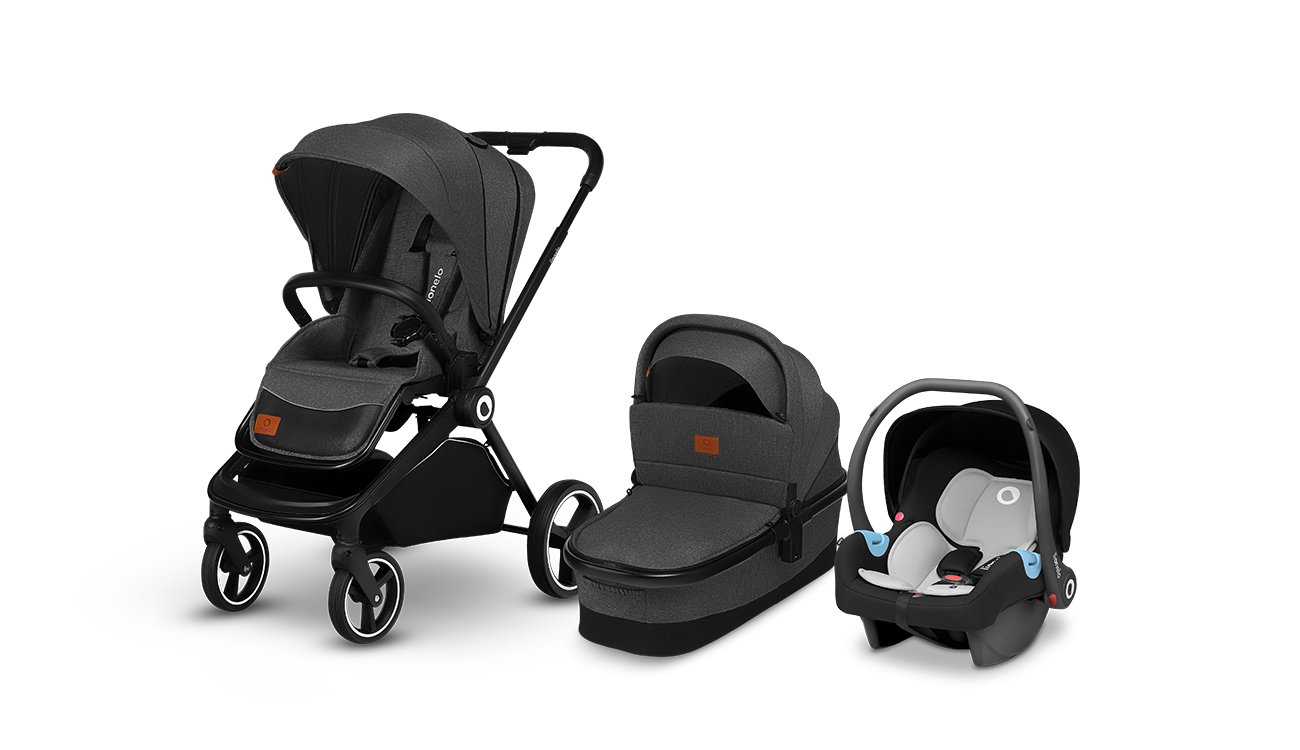 Wielozadaniowy wózek Lionelo Mika 3 w 1 Grey Graphite z fotelikiem