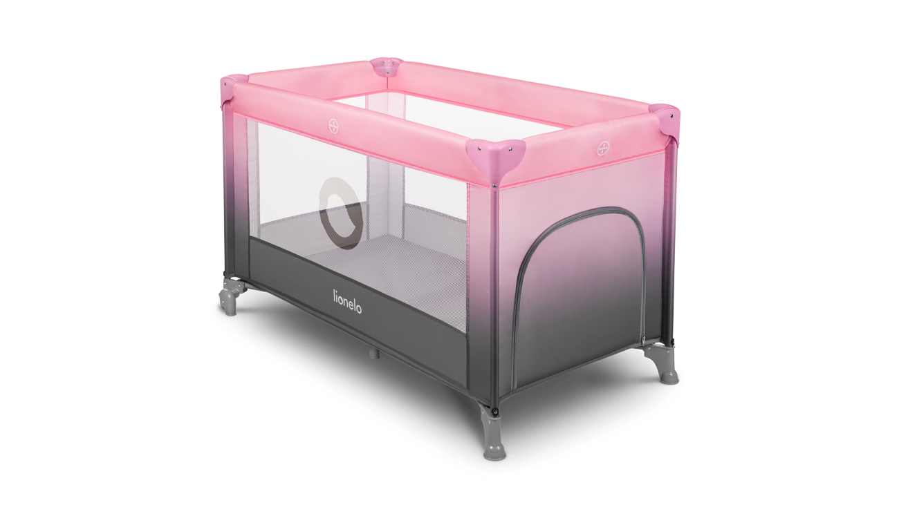 Mobilne i stabilne ł&oacute;żeczko turystyczne 2 w 1 Lionelo Stefi Pink Ombre