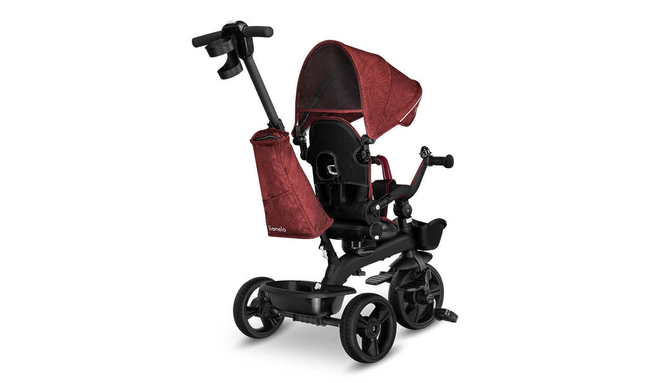 Rowerek tr&oacute;jkołowy 2w1 Lionelo Kori Red Burgundy